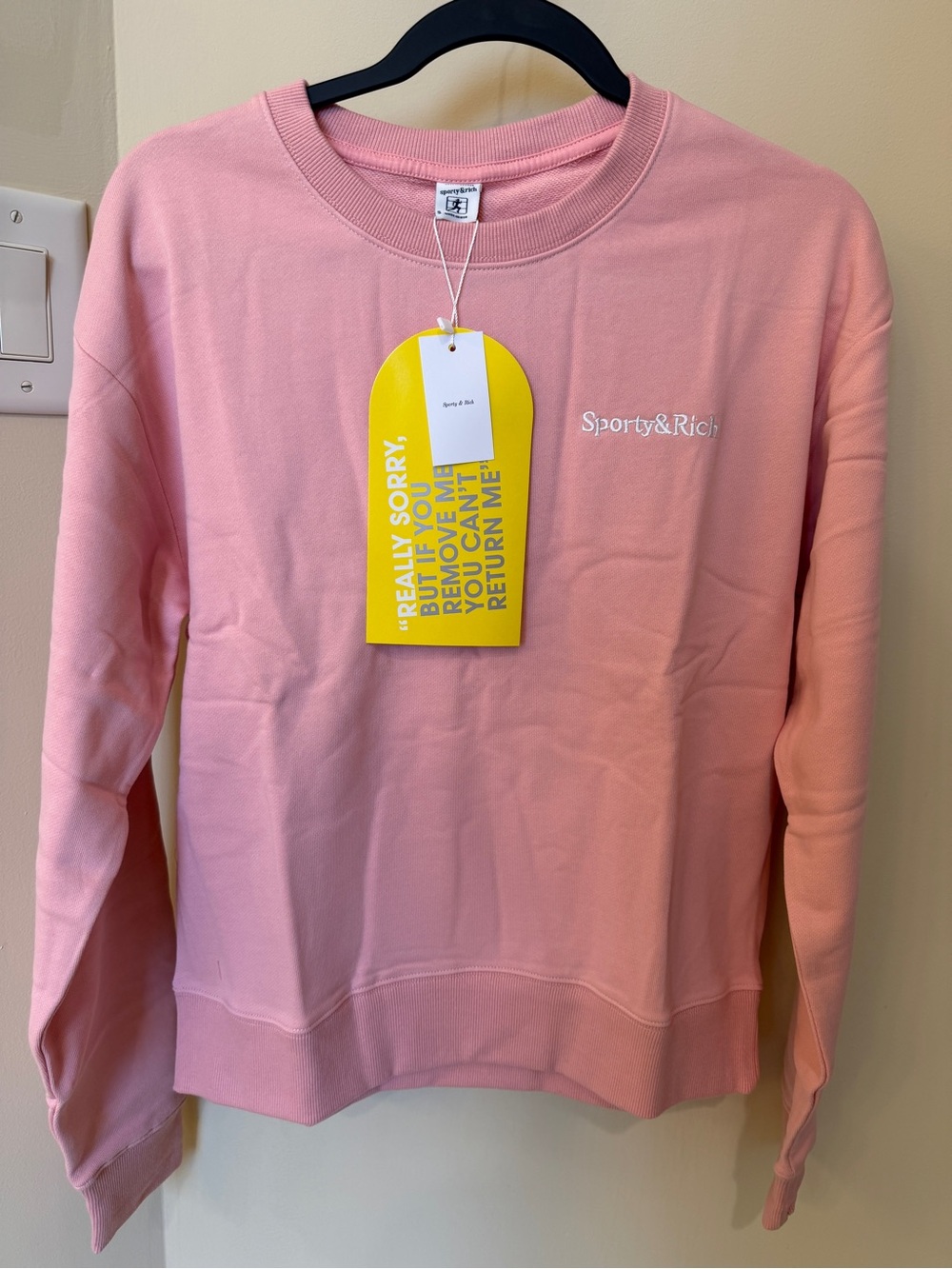 Sporty & Rich Pink Crewneck Sweatshirt size S